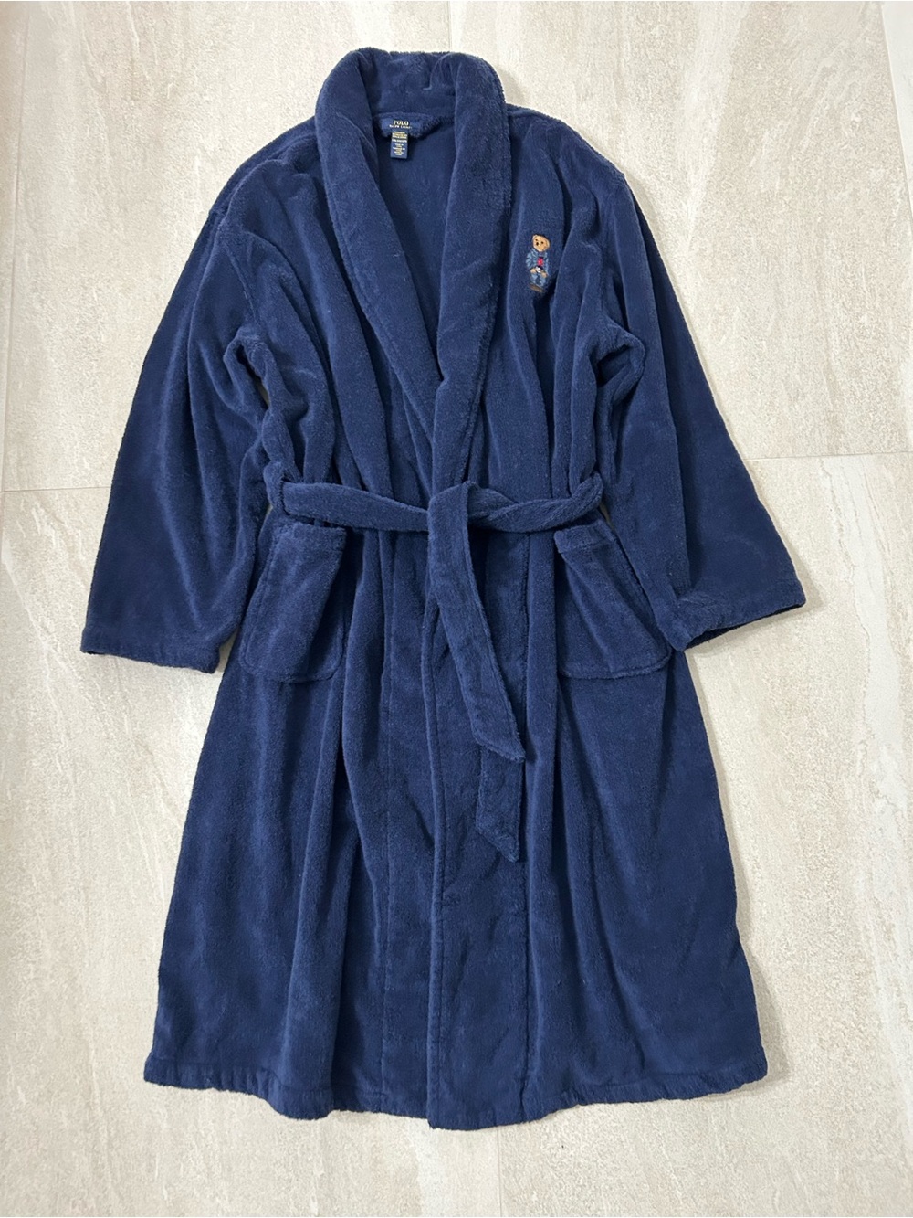 POLO RALPH LAUREN POLO BEAR ROBE SIZE L/XL COLOR NAVY BLUE